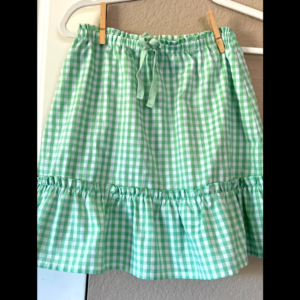 Gingham green skirt